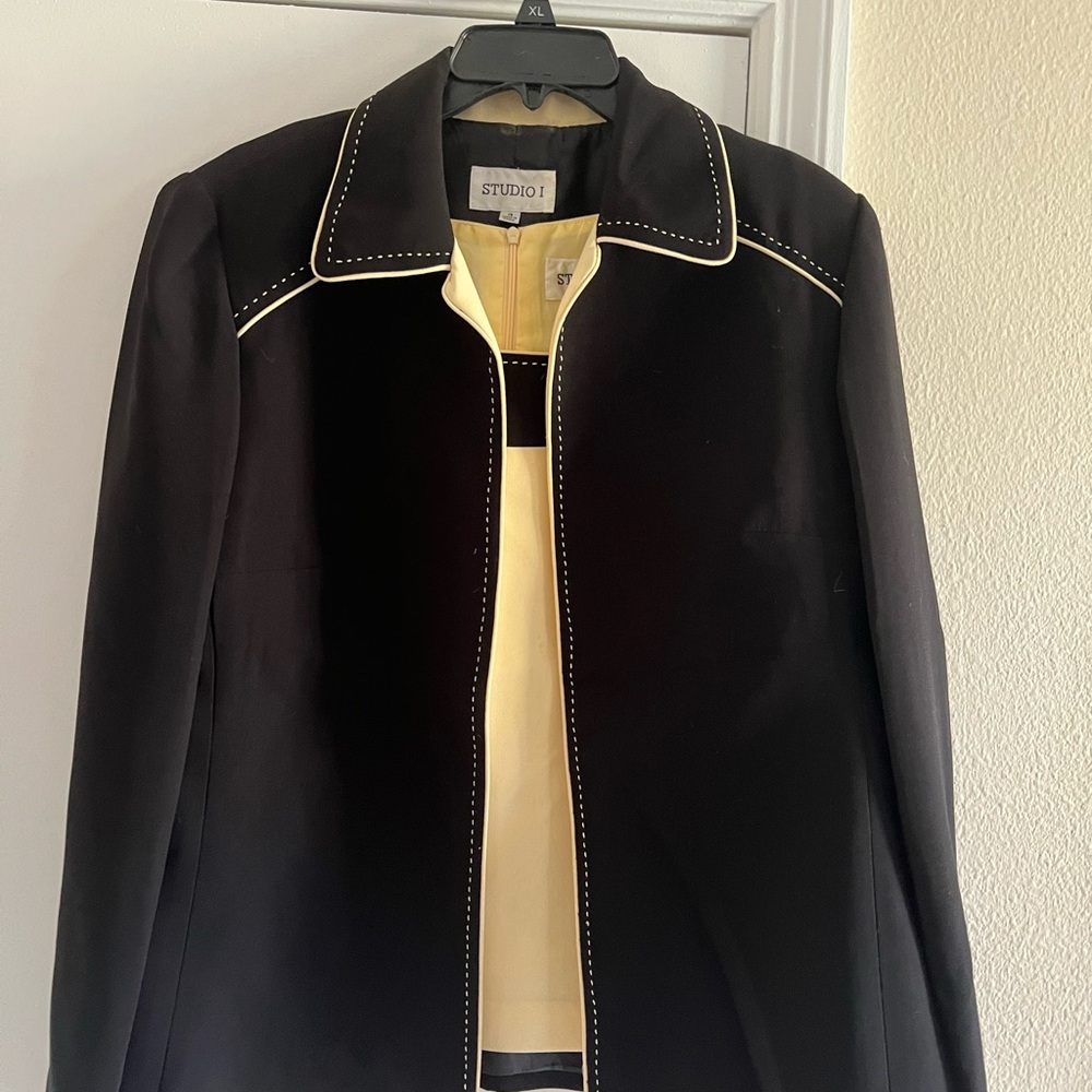 Black Blazer with Yellow Trim with Tank Set